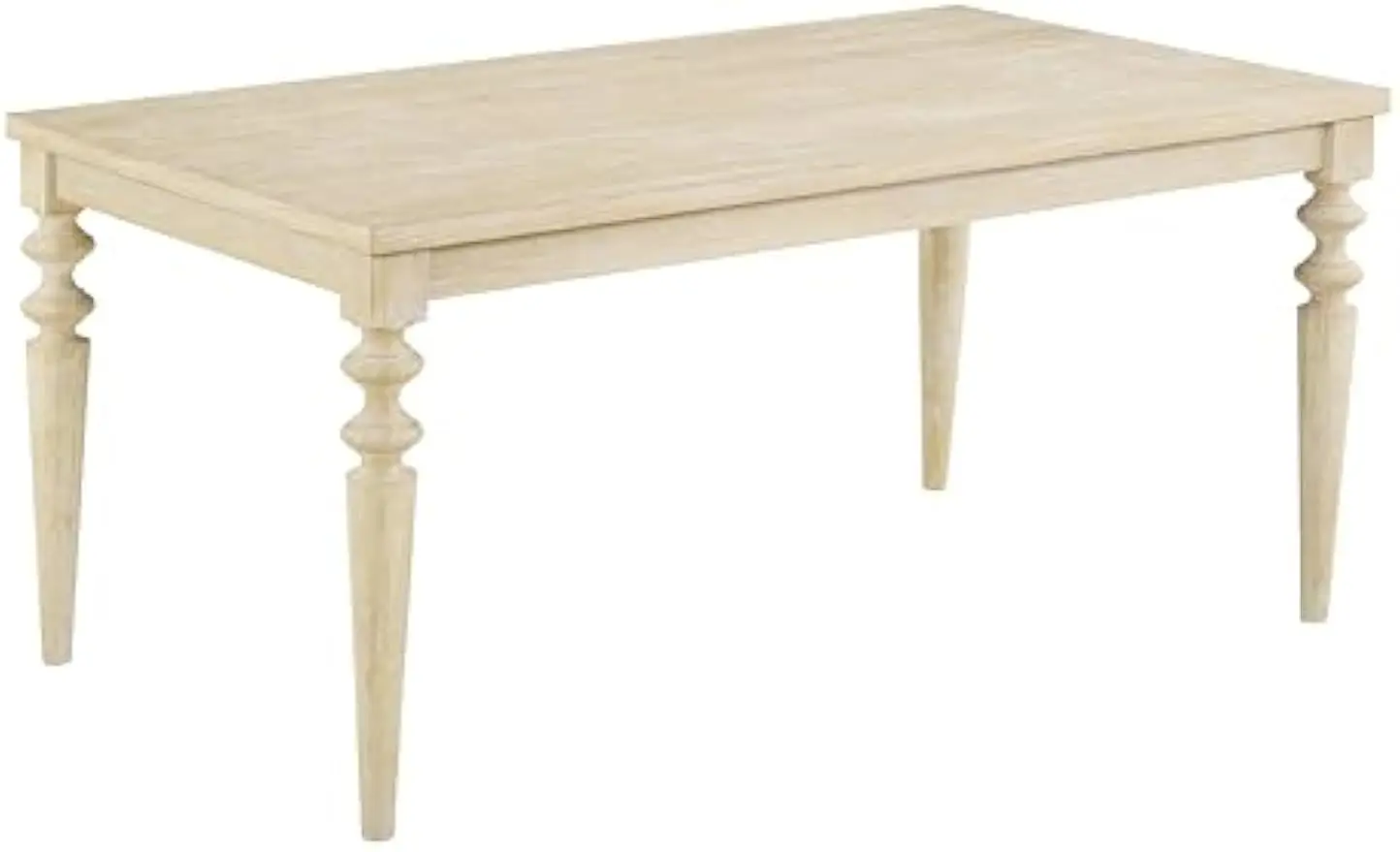 Amonia Urban Style Wired White Finish Wood Turned-Leg Dining Table