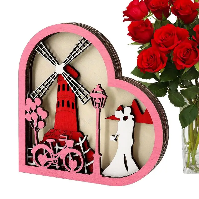 

Valentine's Day Heart Wood Sign romantic wedding love wooden ornaments Valentine's Day Wooden Signs gifts for Home accessories