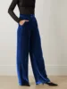 Summer Women Pants Solid Color Chic French Stylish Velvet Wide Leg Pants Autumn Female Trousers Office Lady Trendy Outfit C4916 1
