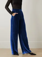 Summer Women Pants Solid Color Chic French Stylish Velvet Wide Leg Pants Autumn Female Trousers Office Lady Trendy Outfit C4916 1