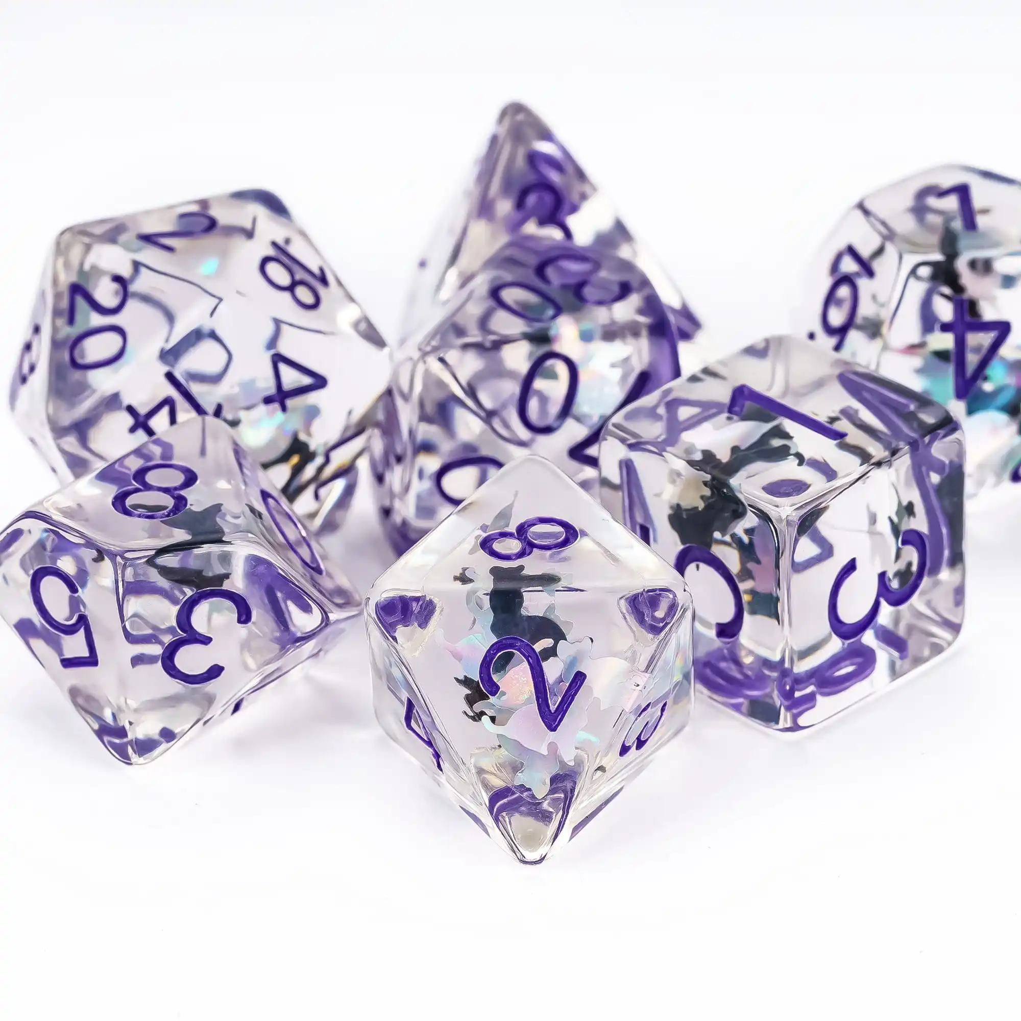 Dice Set Cusdie Cat/Spider Slice Dice DND 7Pcs Resin D&D Dice D4-D20 Polyhedral Games Set for Role Playing Game Pathfinder RPG