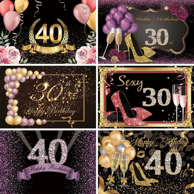 Decoraciones de Feliz Cumpleaños de 60 años para mujer, pancarta rosa y  dorada, telón de fondo, suministros para fiestas, póster, fotografía,  decoración de fondo - AliExpress