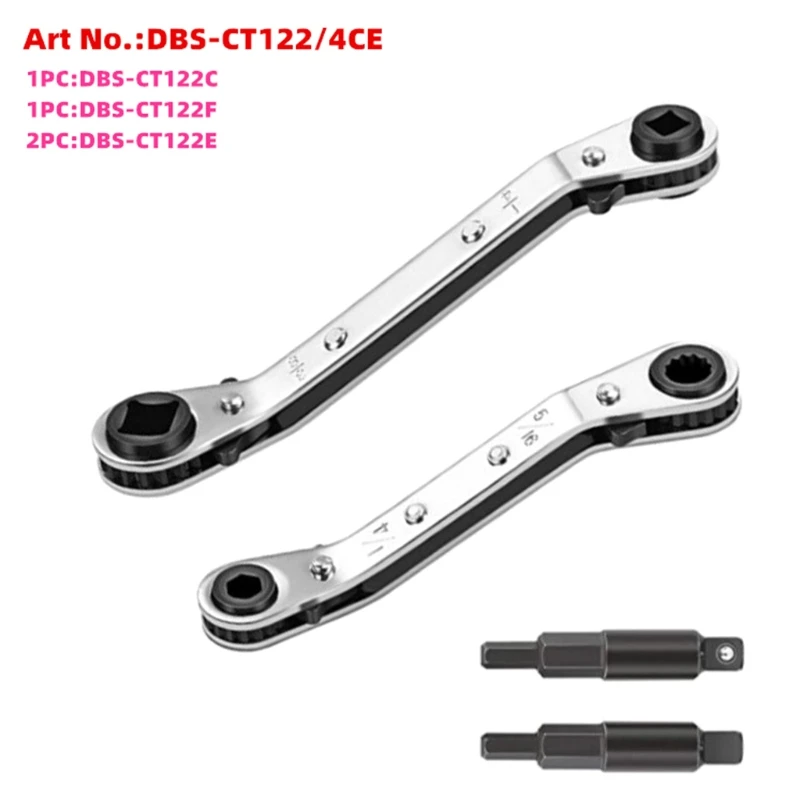 

Hvac Service Wrench Refrigeration Service Wrench Set 3/8” to 1/4” 5/16'' x 1/4'' Ratcheting Service Wrench Repair Tool