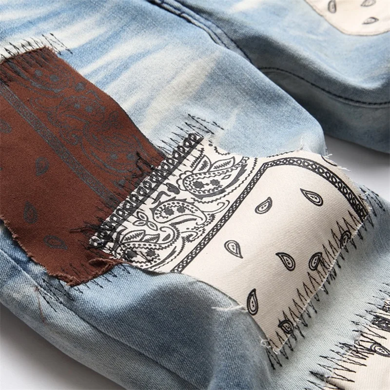 EH·MD® Large Embroidered Men's Jeans Four Seasons Indian Style High Quality Street Fashion Zipper Slim Fit Stretch Pants Ethnic2