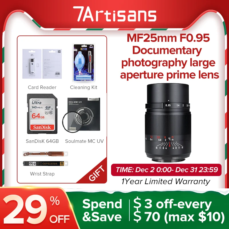 

Объектив 7artisans с большой диафрагмой, 25 мм, F0.95