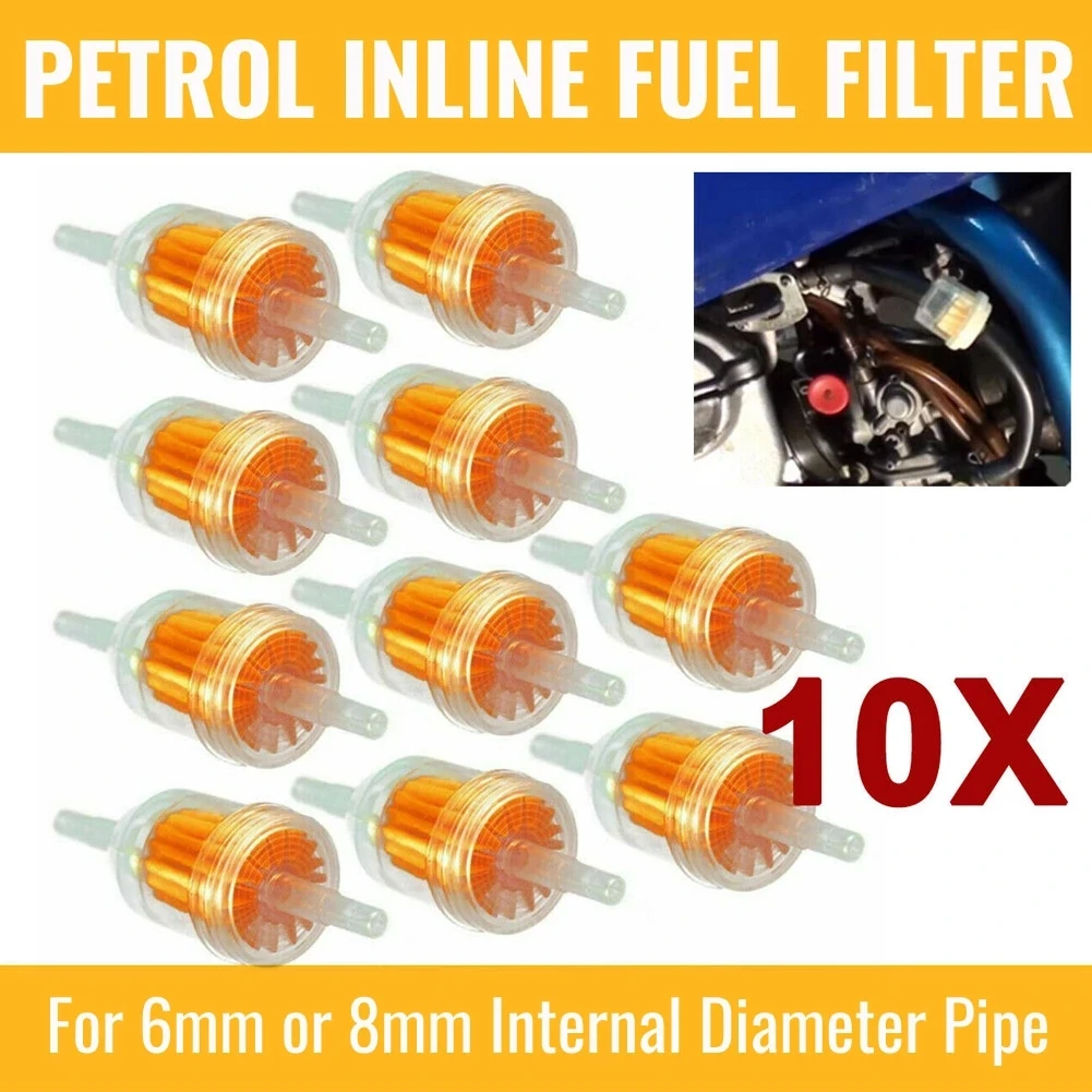 

5/10pcs Car Dirt Bike Oil Filter Petrol Gas Gasoline Liquid Fuel Filter for Scooter Motorcycle 6mm or 8mm Internal Diameter Pipe