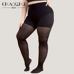 CHAOZHU EU US Women Black 40D Transparent Tight Pantyhose S-3XL 100KG Fit Large Plus Size Silk Stocking OL Anti-snagging