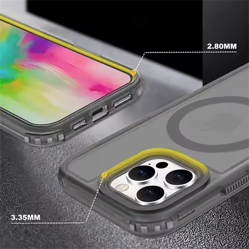 3 in 1 Magnetic Heavy Duty Armor Case for Magsafe IPhone 17 Air 16 15 14 13 12 Pro Max Plus 16Pro IPones Macsafe Cover Accessory 4