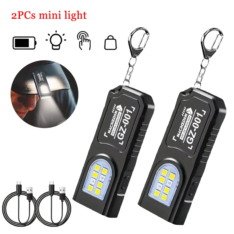 Compact 550LM Rechargeable LED Keychain Flashlight with Magnet