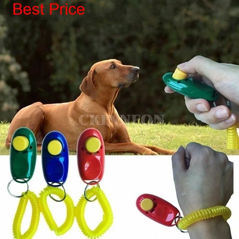 50Pcs/Lot Pet Training Clicker Button Clicker With Wrist Strap, Train