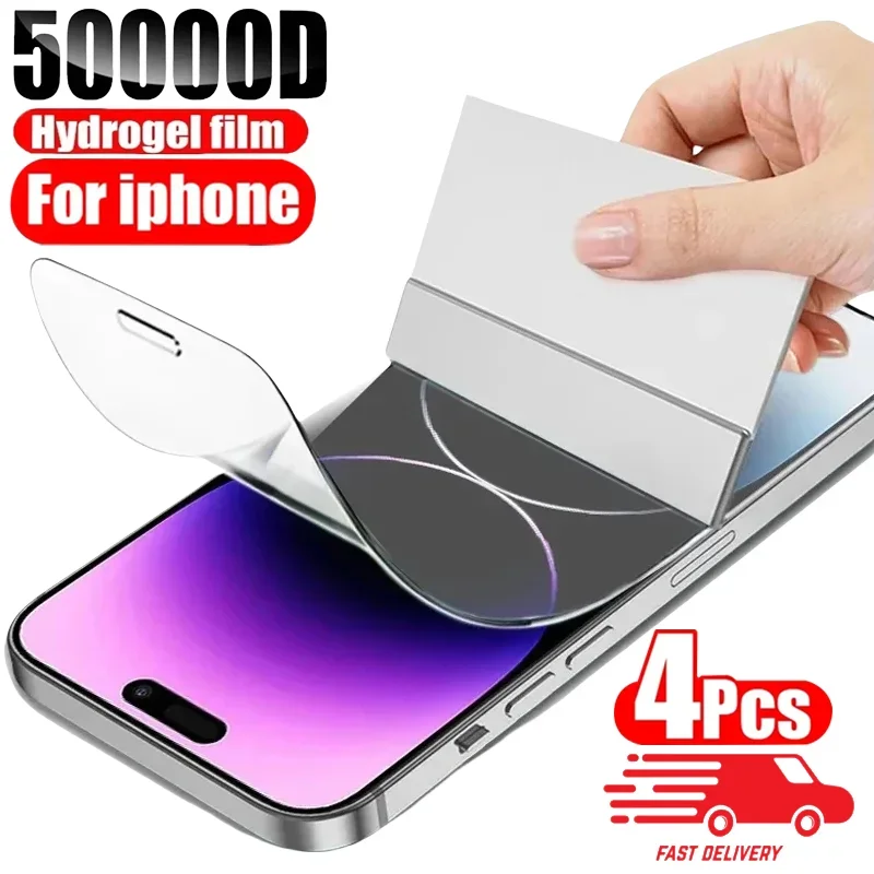 

50000D Full Cover Hydrogel Film For iPhone 14 11 12 13 Pro Max 7 8 14 Plus Screen Protector For iPhone 13 12 Mini 15 X XR XS MAX
