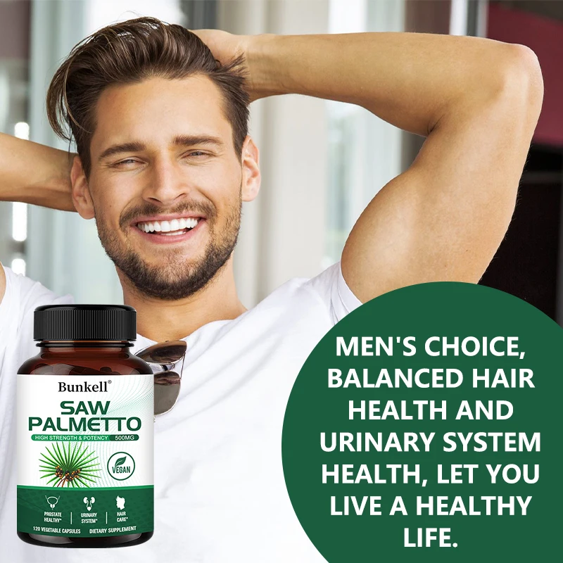 Saw Palmetto Extract 120 Capsules Non GMO and Gluten Free Formula Supports Prostate and Urinary Tract Health Healthy Hair