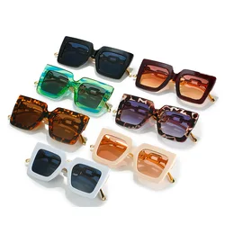Fashion Big Square-frame Gradient Sunglasses Polarized Brand Design Anti-ultraviolet UV400 Casual Sunglasses for Adult,Women,Men