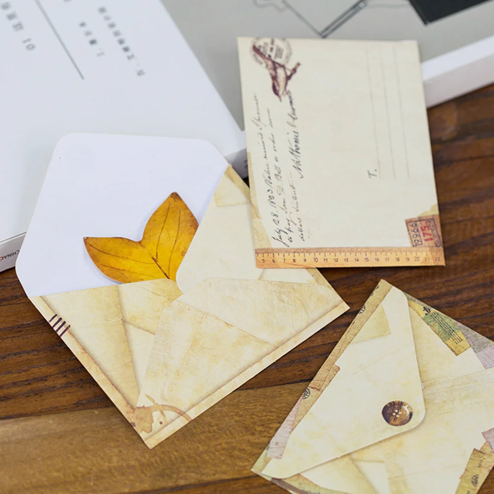 Retro Envelopes Lightweight Paper Practical Storage Small Envelope Business Card Letter Printing Products 48 Pcs