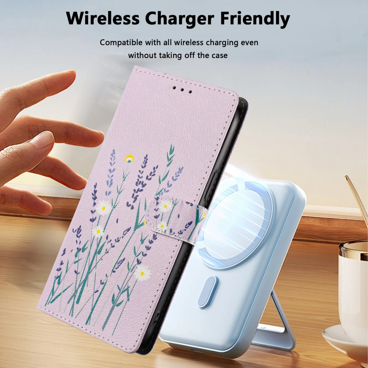 WBWONE Custodia A Libro In PU Con Quadrifoglio Per Xiaomi Redmi Note 12 Pro 5G – Viola, Portafoglio E Supporto - 3