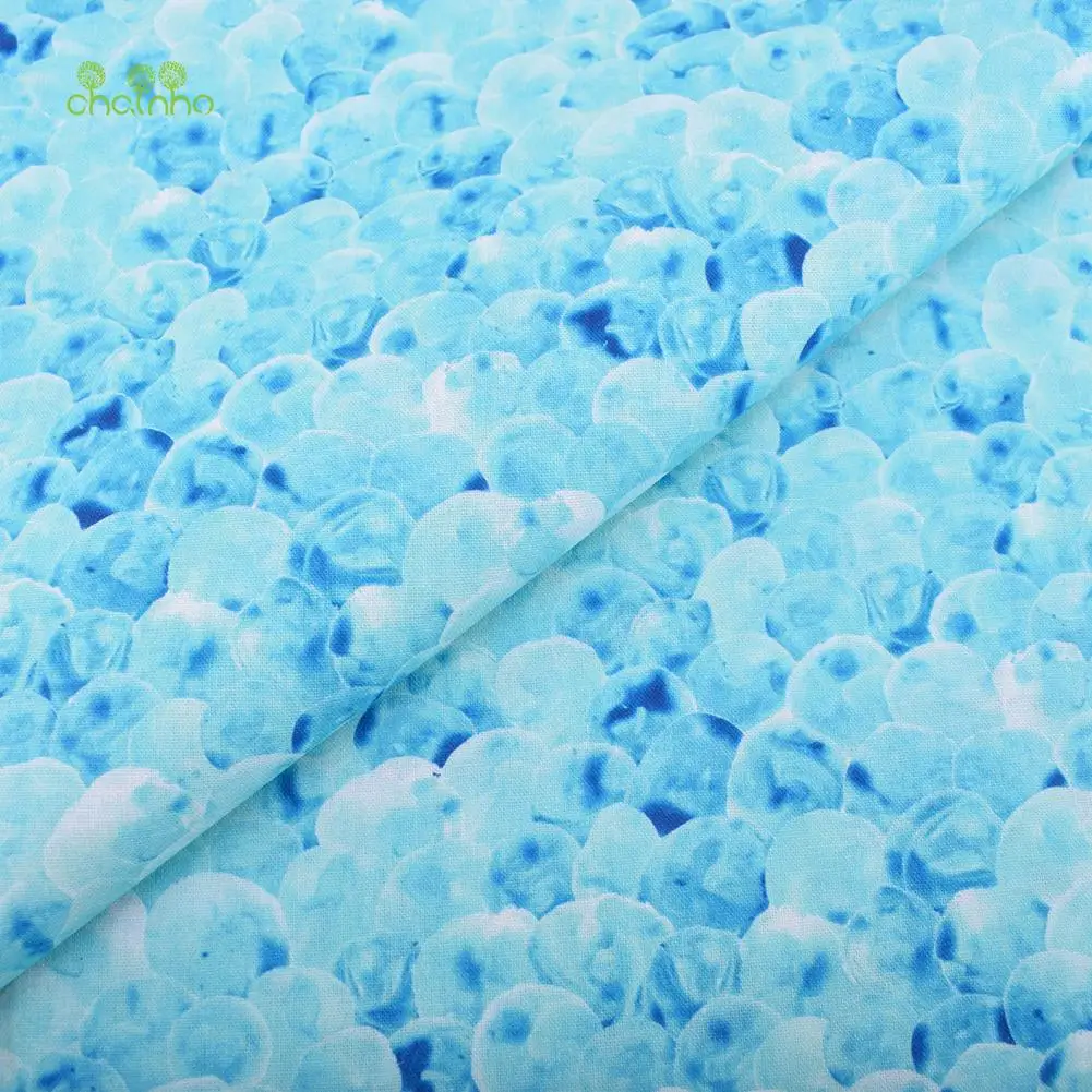 Chainho,Printed Plain Weave Cotton Fabric,DIY Quilting Sewing Material,Patchwork Cloth,Bronzing Series,20x25cm/Piece,15CD35