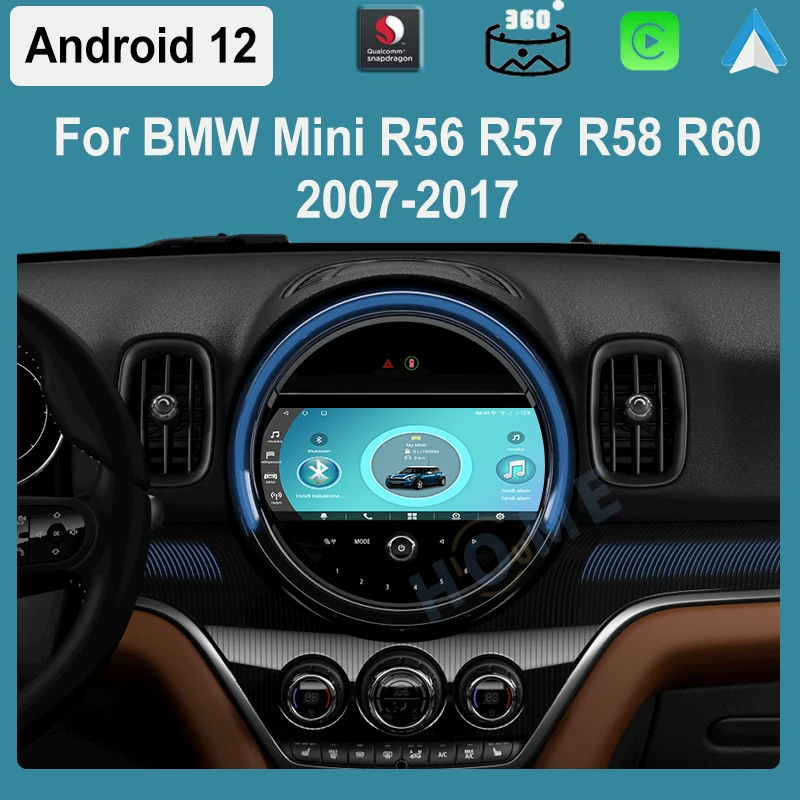 

9 Inch Android 12 Radio for BMW Mini Cooper R56 R57 R58 R60 F54 F55 F56 F60 Qualcomm Car Multimedia GPS Navi Carplay Auto Player