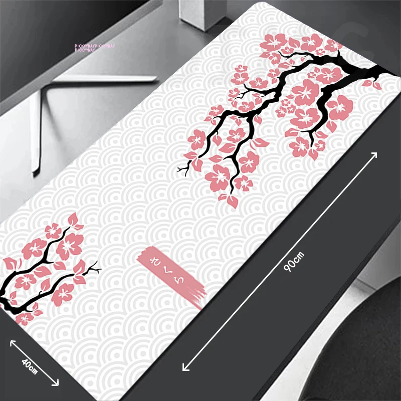 thumbnail image 1 of Alfombrillas de ratón grandes para videojuegos, alfombrilla de ratón Sakura para ordenador, alfombrilla de ratón de 90x40cm, almohadillas de escritorio para teclado de PC, alfombra de mesa, 1 of 4
