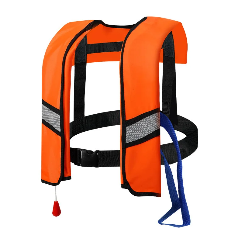 Reflective automatic inflatable life jacket big buoyancy Fast water emergency rescue work vest 150N adult fishing vest