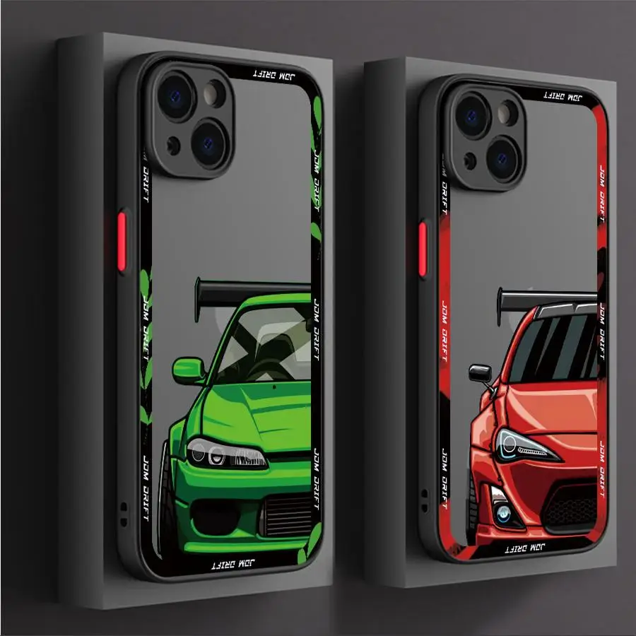 Sleek Automotive-Inspired Matte Hard Shell Phone Case