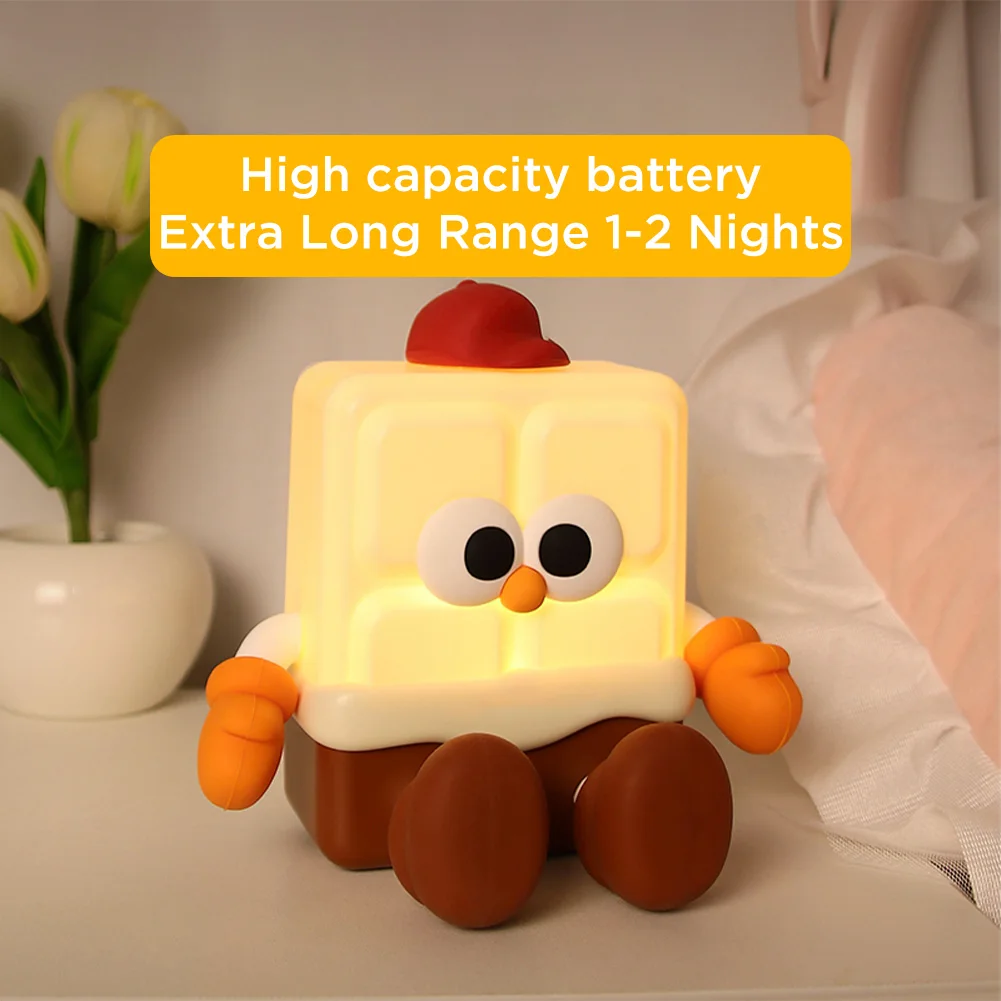 

5W Children Cartoon Chocolate Night Light 5V 1A USB Recharging 3 Adjustable Brightness Baby Table Lamp (140.7 x 101.8 x 139.4mm)