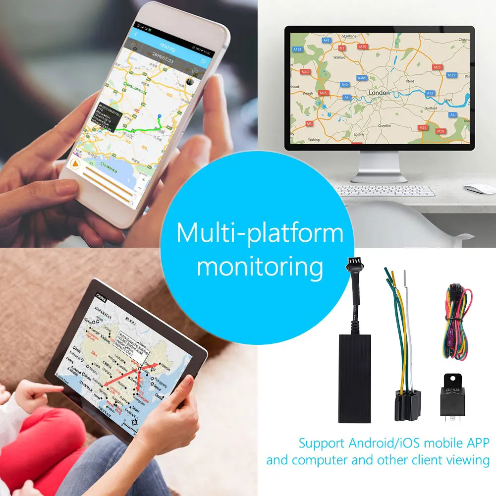 Mini GPS tracker 2G vehicle tracking device car motorcycle GSM locator remote oil cut off car locator with monitoring system APP