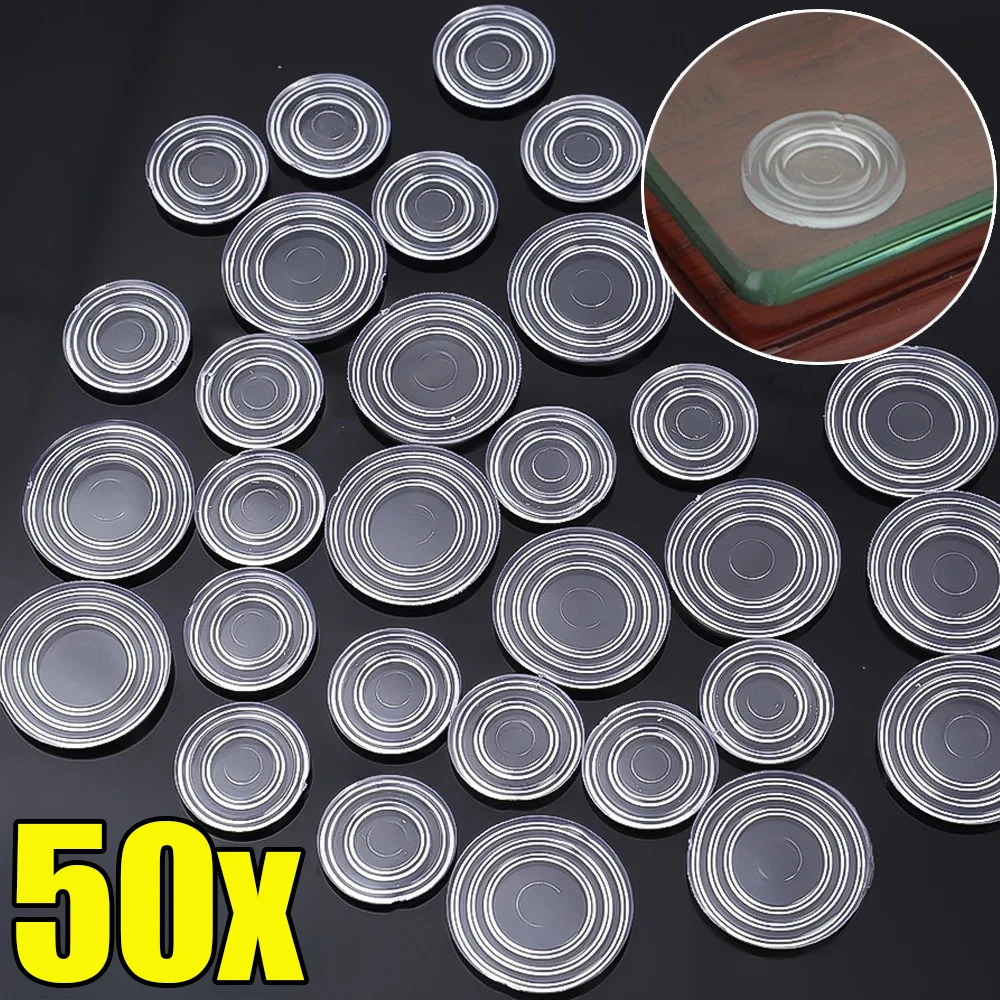 

50/10Pcs Transparent Glass Table Bumpers Furniture Anti Slip Pads Non Adhesive Bumpers Pad Soft PVC Suction Pad for Table Glass