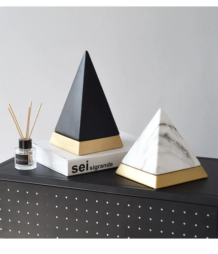 Description Picture 3 of itemDesk Ornaments Light Luxury Ceramic Pyramid Creative Figurine Nordic Style Bookcase Living Room Home Decoration Crafts