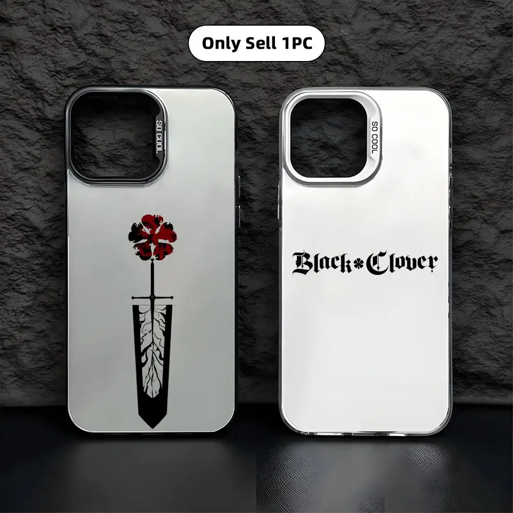 Aurora Matte Laser Shockproof Bumper Phone Case with Black Clover Logo
