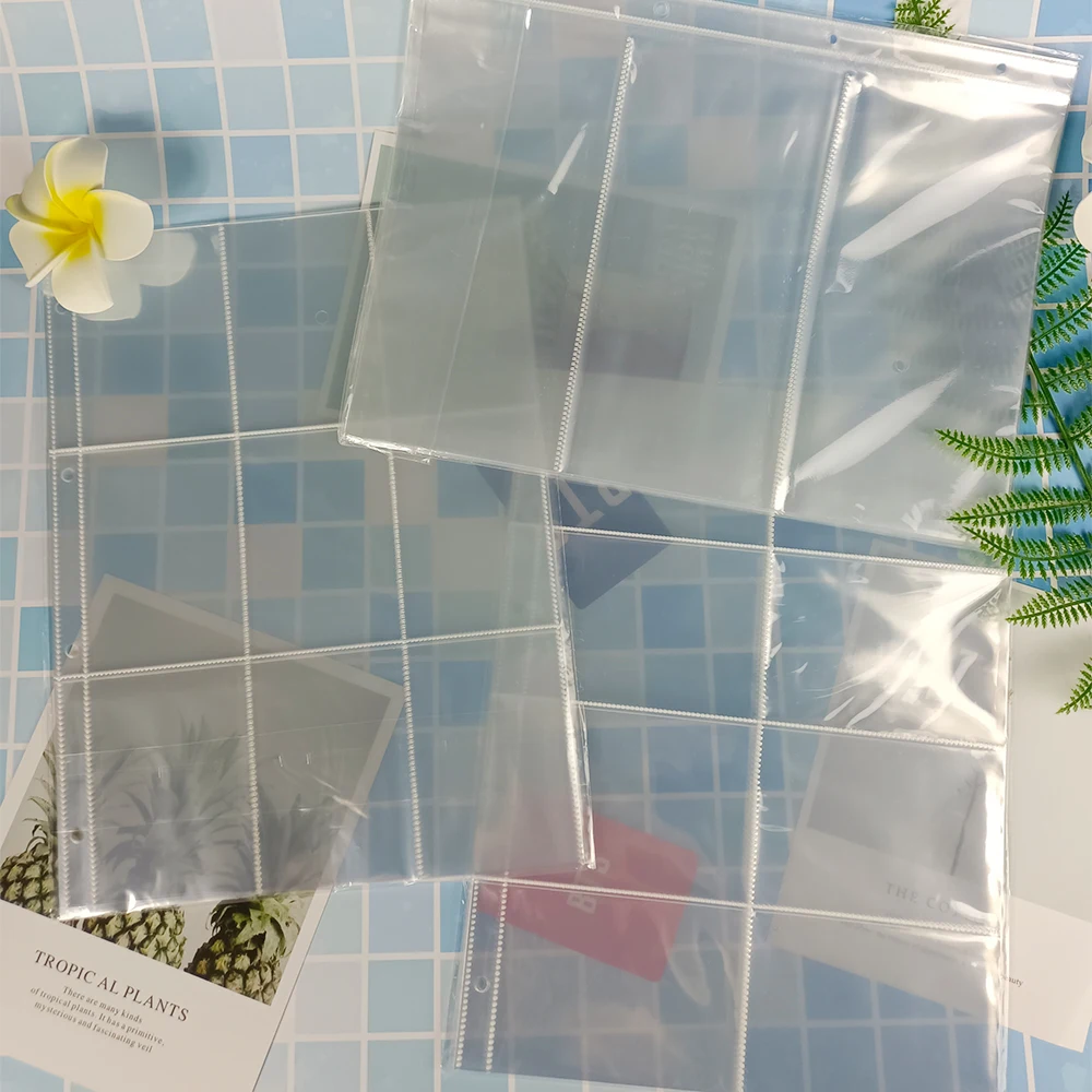 10pcs/pack A4 Large Photo Album Refill Sleeves Photocard Holder for 4-Ring Binder Card Protector Sleeves 10&times;15 Picture/stamps