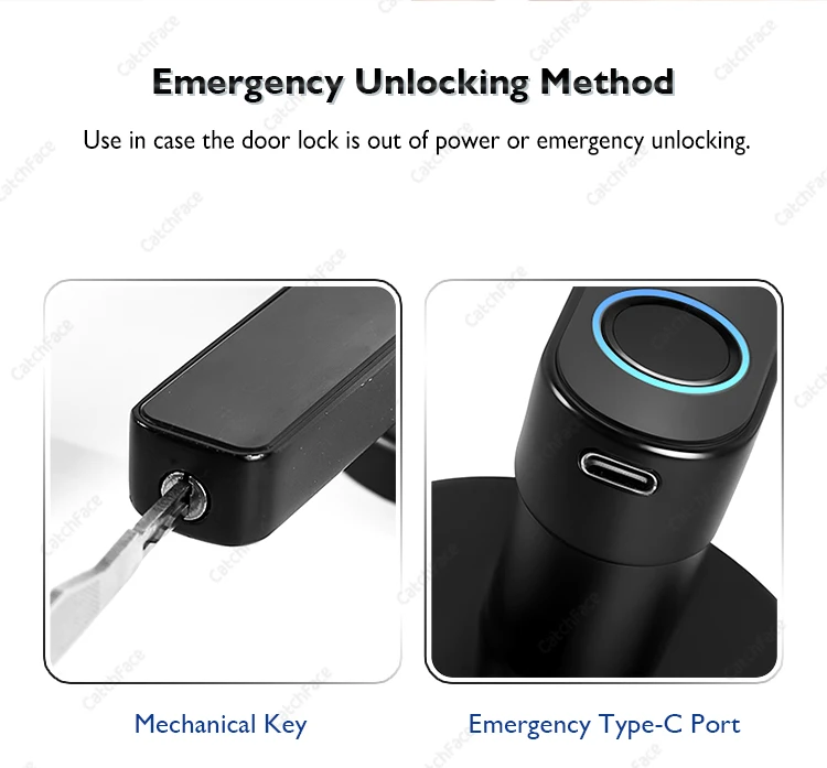 Fingerprint Handle Lock Card Code lock with Keys TUYA APP Digital Smart door loc