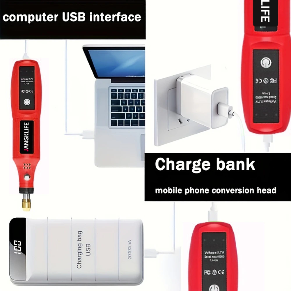 USB Cordless Rotary Tool Kit Woodworking Engraving Pen DIY For Jewelry Metal Glass Mini Wireless Drill USB Cordless Rotary Tool 5