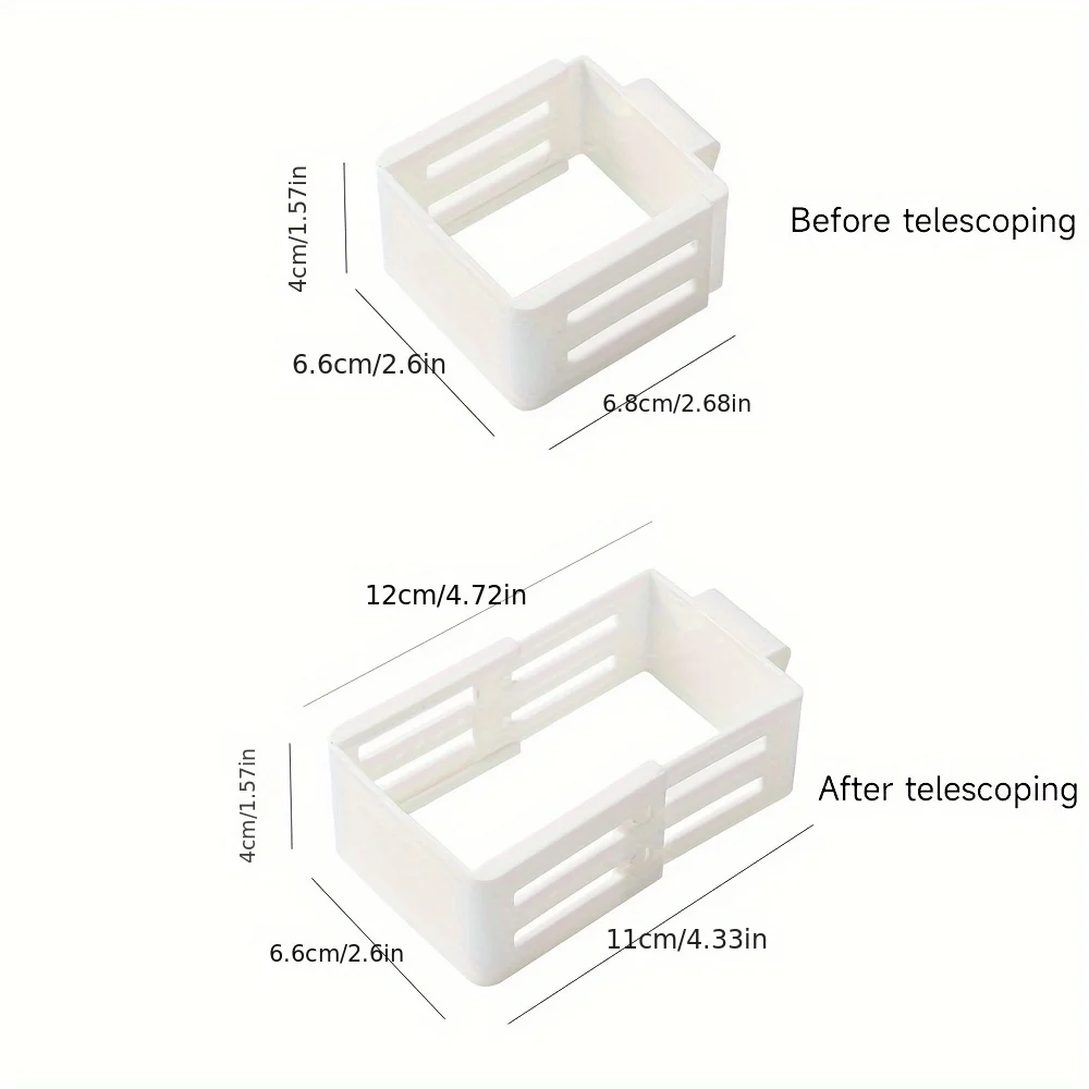 3PC/6PC White Transparent Refrigerator Divider Set Kitchen Food, Storage Divider Retractable Refrigerator Side Door Storage Clip