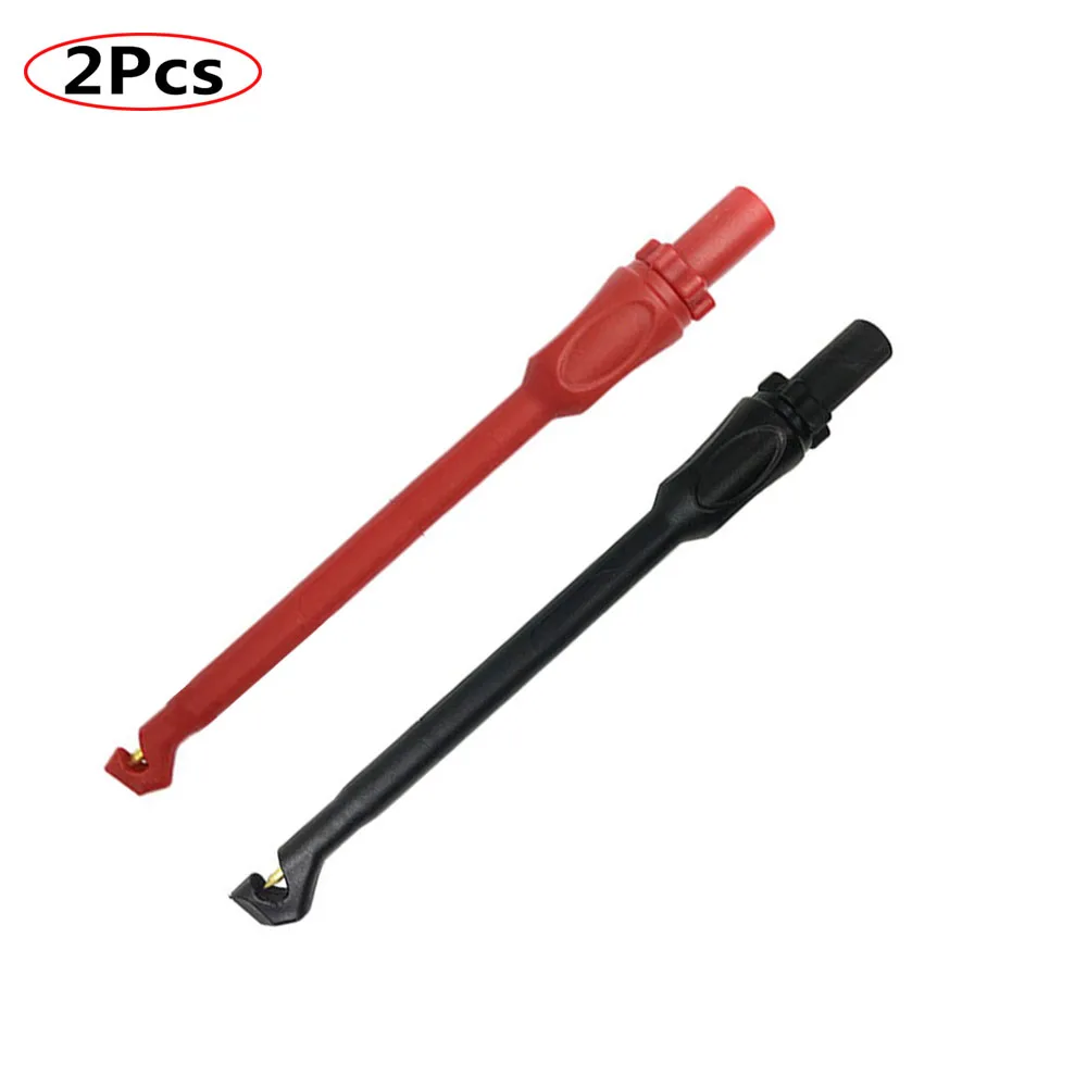 

2Pcs Insulation Puncture Probe Auto Repair Multimeter Test Clip Auto Repair Test Puncture-free Test Probe with 4mm Banana Plug