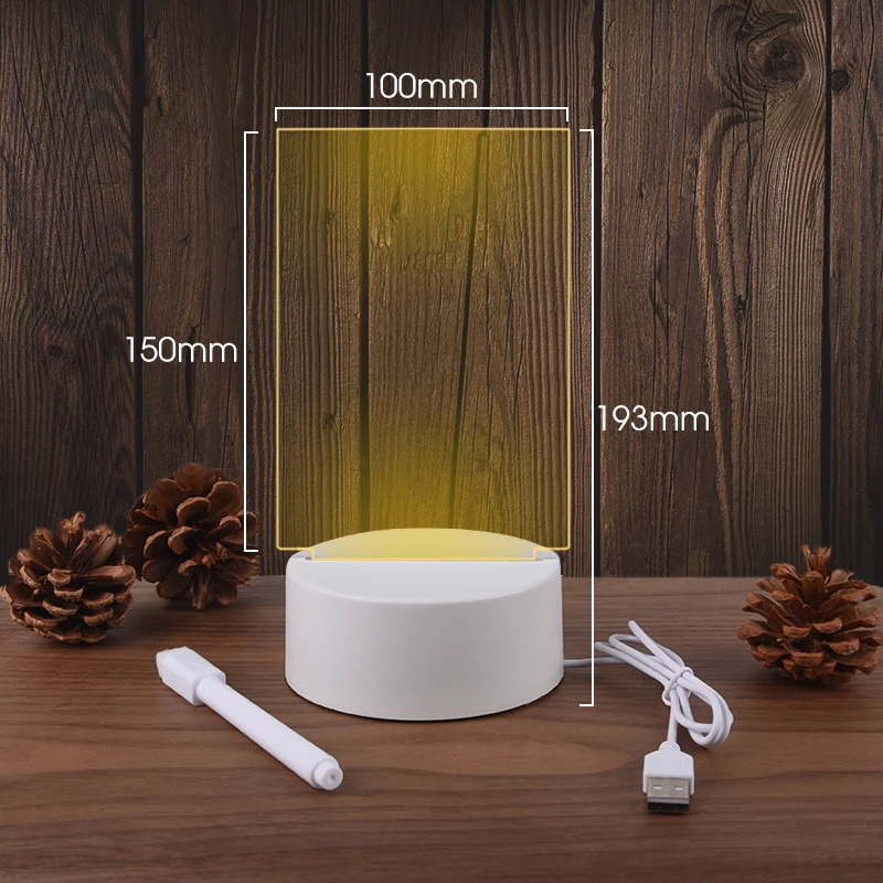 참고 보드 크리 에이 티브 Led 밤 빛 USB 메시지 보드 휴일 빛 어린이위한 펜 선물 여자 친구 장식 밤 램프