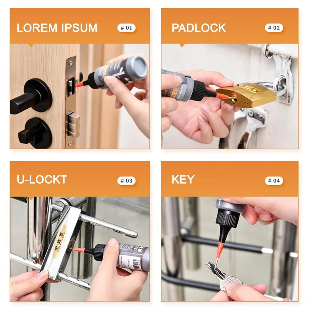 60ml Graphite Powder Lubricant Natural Lock Core White Cover Lubricant For Window Guides Keys Door Guides graphite powder lubricant,graphite lubricant