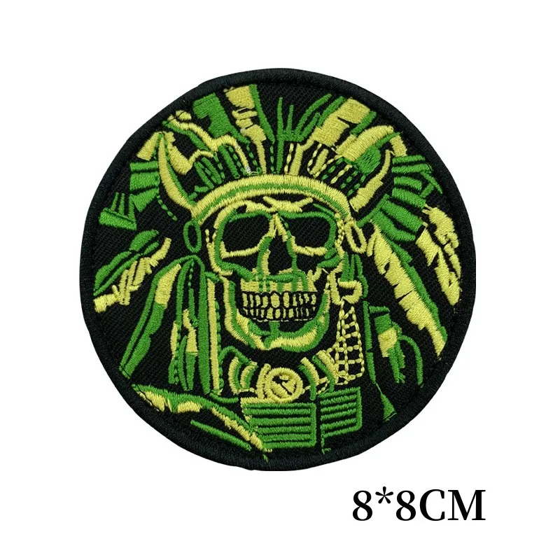 Skull Embroidery Sticker, Morale Patches Hook Loop