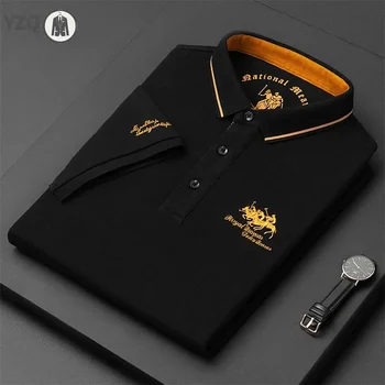 Camicia POLO a maniche corte moda casual ricamata da uomo Top comodo estivo