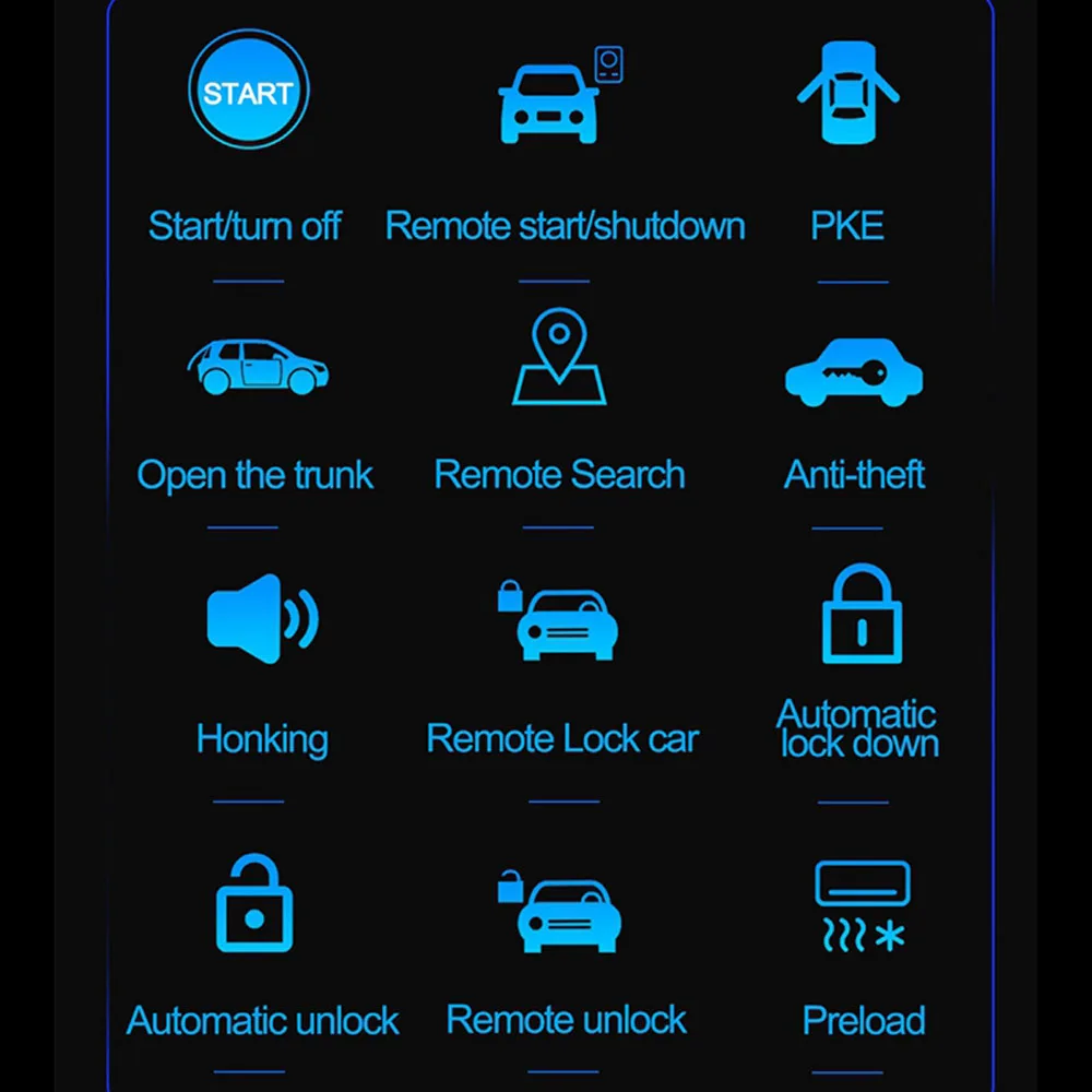 Universal Car Remote Start Stop Kit Bluetooth Mobile Phone APP Control Engine Ignition Open Trunk PKE Keyless Entry Car Alarm car alarm kit car remote starter