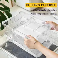 2 Layer Expandable Storage Box Refrigerator Beverage Can Organizer Automatic Rolling Beer Dispenser 2