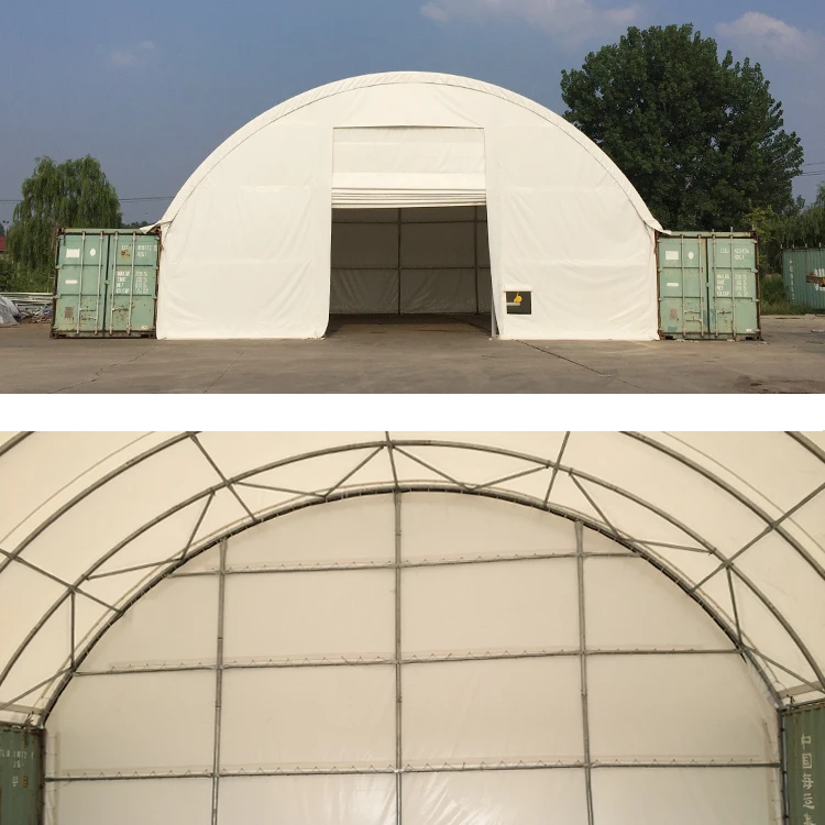 40x40x15 Double Truss Shipping Container Canopy Shelter image