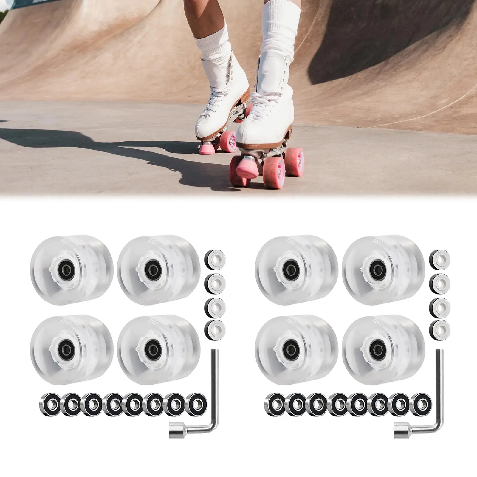 4개의 바퀴 58x32mm 프리미엄 스케이트보드 스트리트 PU 608RS 경도(야외용)