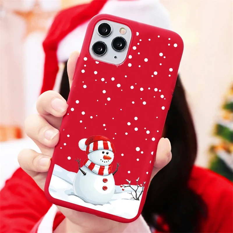 Festive Cartoon Christmas Silicone Shockproof Phone Case - New Year Gift Edition