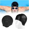 1Pcs Men Women Adults Silicone Swimming Caps High Elastic Waterproof Diving Bathing Hats With Ear Protect Pool Accessories 1