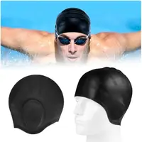 1Pcs Men Women Adults Silicone Swimming Caps High Elastic Waterproof Diving Bathing Hats With Ear Protect Pool Accessories 1
