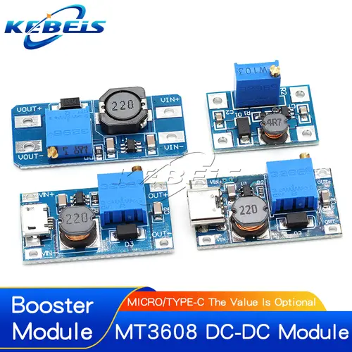 MT3608 DC-DC Adjustable Boost Module 2A Boost Plate Step Up Module TYPE-C MICRO USB 2V-24V to 5V 9V 12V 28V - Image 3
