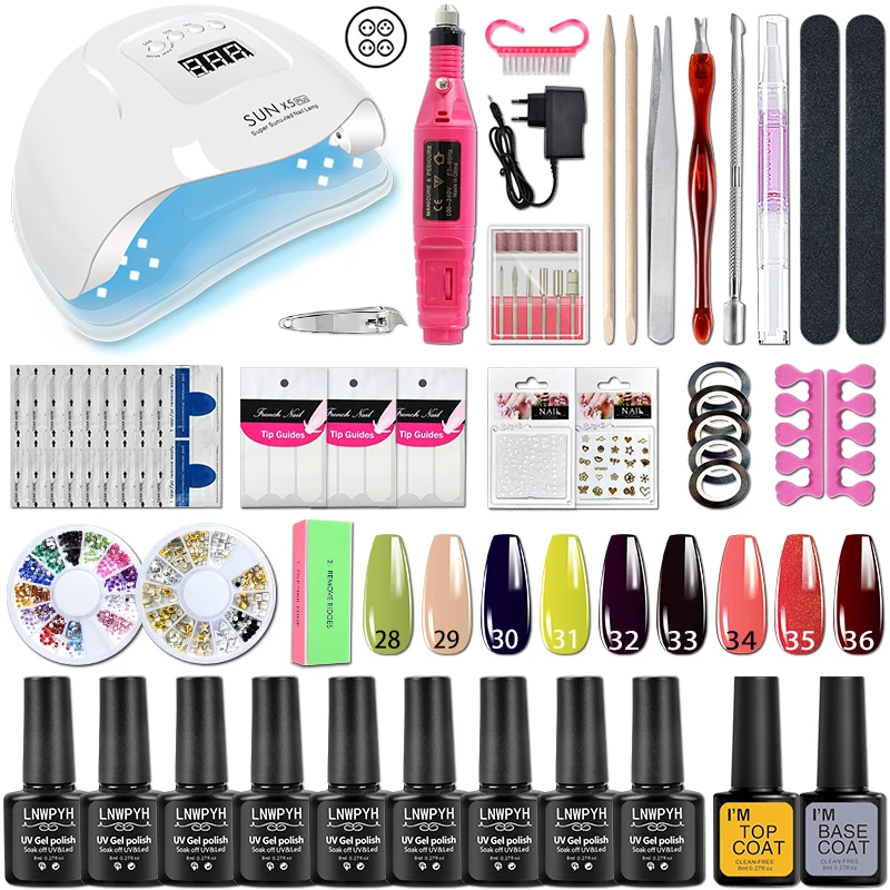 Manicure Set with Acrylic Nail Gel Kit and Electric Nail Drill