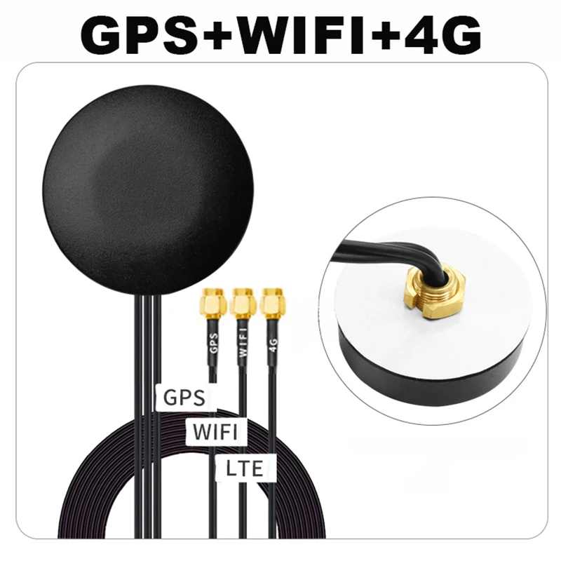 GPS+WIFI+4G Antenna WIFI Bluetooth 4G GPS GSM three in one combination outdoor waterproof cabinet chassis antenna SMA Male RG174