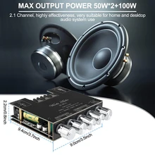

TPA3116 2.1 Channel Bluetooth 5.0 Subwoofer Amplifier Board 50WX2+100W Power Audio Stereo Amplifier Board Bass AMP AUX