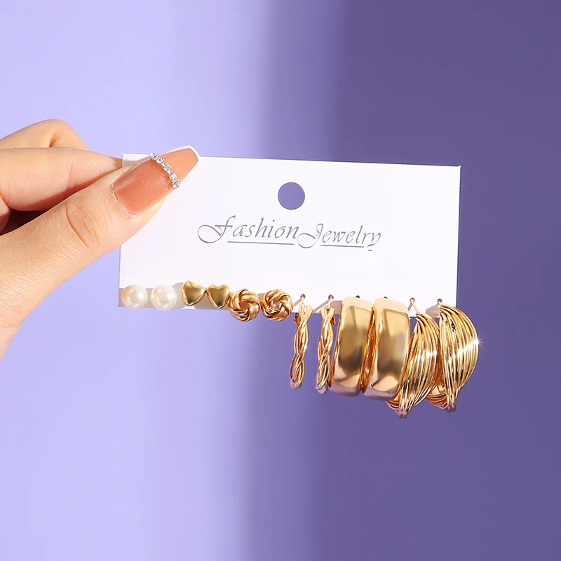 Colorful Resin Butterfly Earrings Set Pearl Purple Green Acrylic Gold Color Metal Hoop Earrings for Women Fashion Party Jewelry